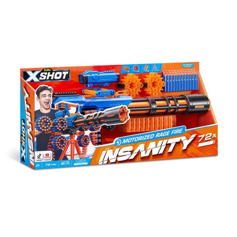 Lançador X Shot Insanity Motorizado Rage Fire Com 72 Dardos